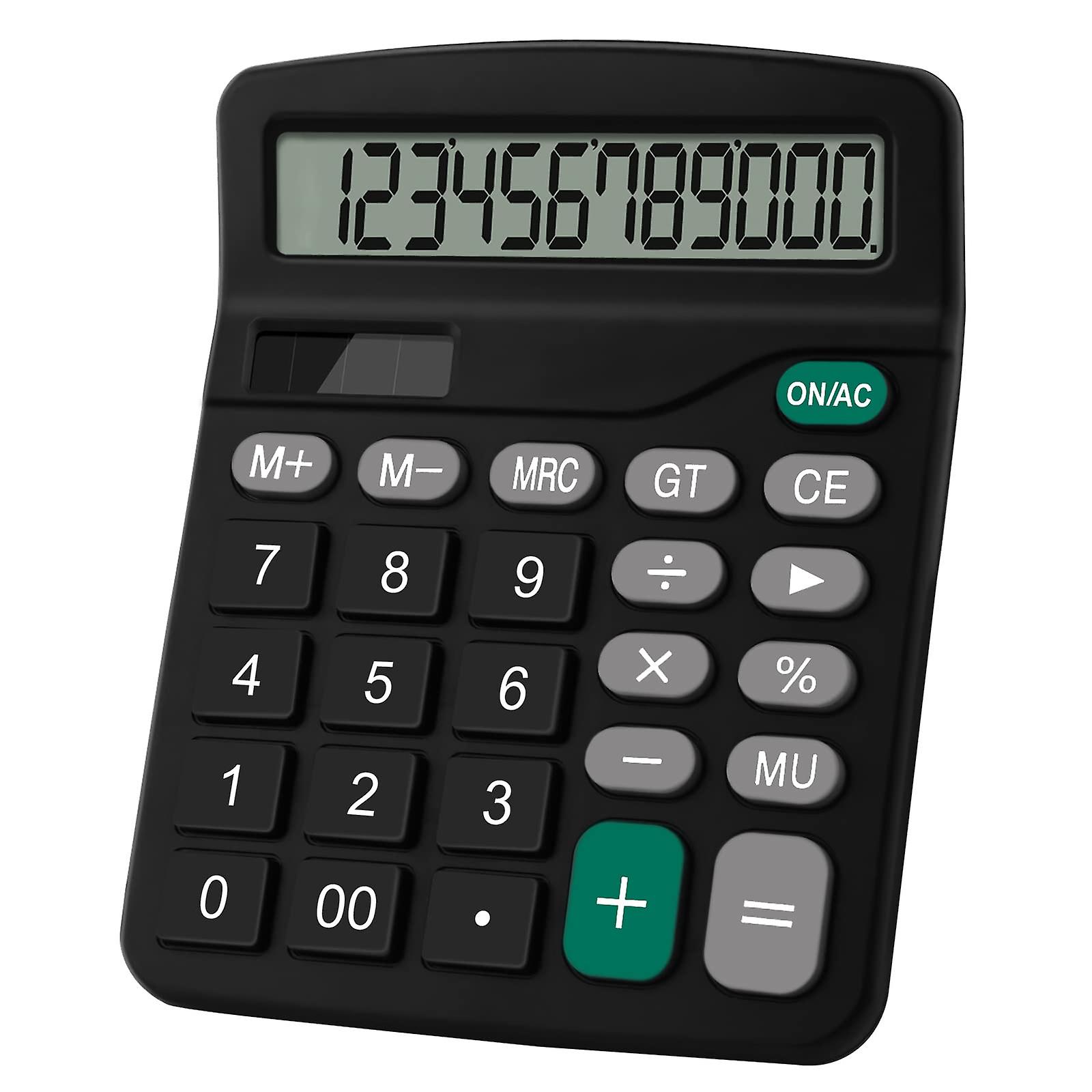 Dual Power Basic Desk Calculator (Pink)