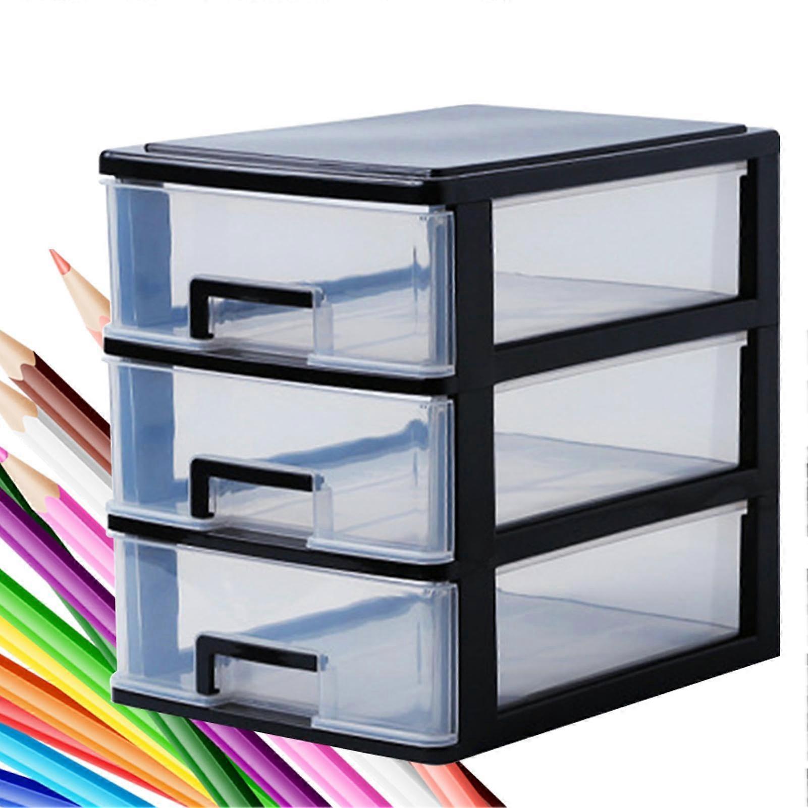 Clear Stackable Storage Drawers MultiTier Stackable Closet Organizer Countertop Dustproof Makeup Organizer for Bathroom Medium 3ply B