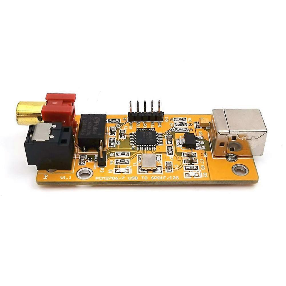 USB Sound Card USB to Coaxial Fiber I2S / USB Decoder Chip PCM2706 Board for Audio Power Amplifier