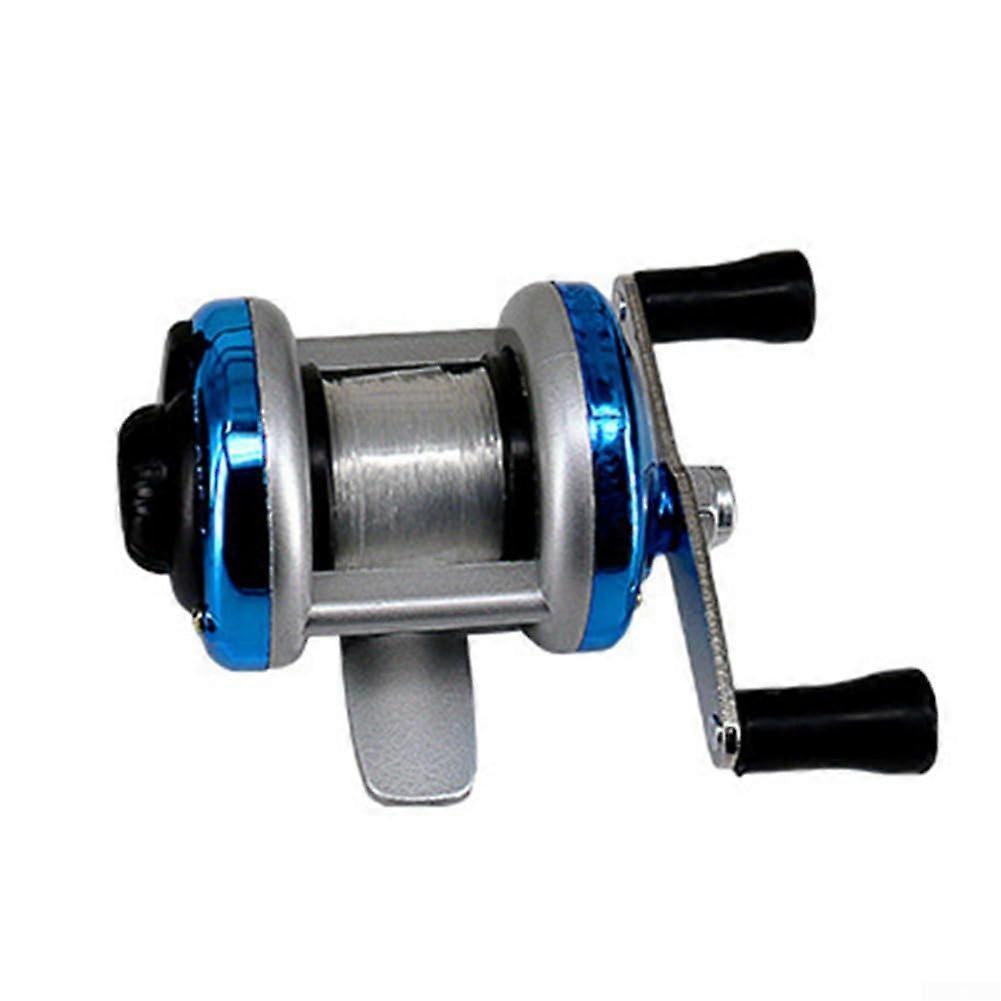Compact Ice Fishing Reel with Enhanced Grip, Optimal Performance, Blue Plastic, Lightweight Design for Anglers