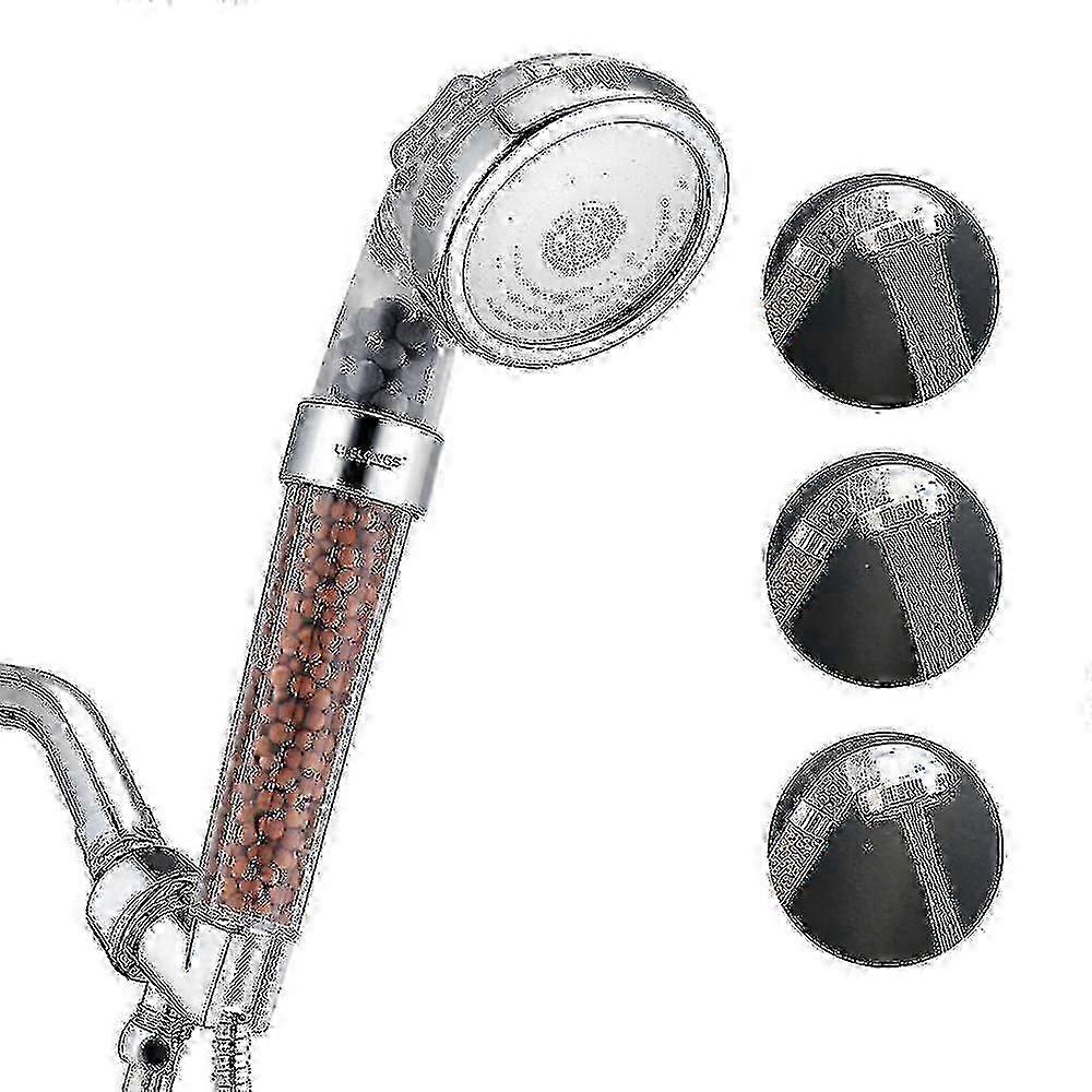 High Pressure Water Saving Handheld Shower Filter with 3 Modes and Ion & Scale Filtration for Low Pressure