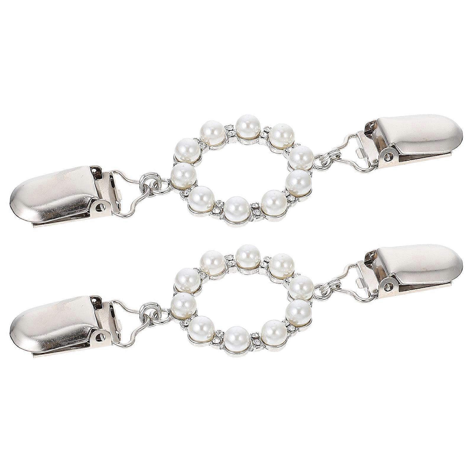 Cardigan Shawl Clip Alloy Sweater Clasps Adults Formal Events Round Decorative 2Pcs