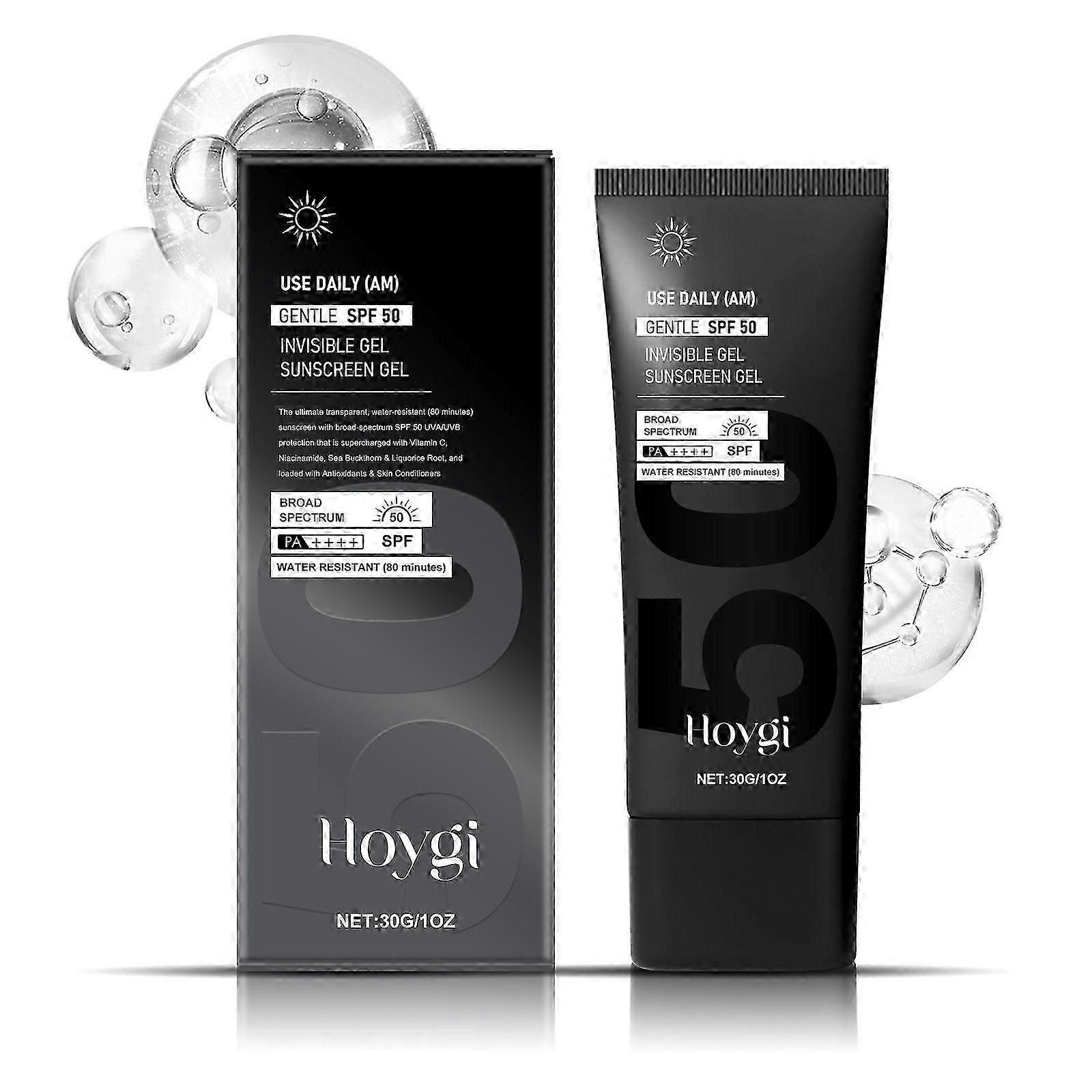 SPF50 Invisible Gel Sunscreen - Broad Spectrum & Water Resistant for Daily Use | Non-Greasy Formula with Vitamin C & Niacinamide