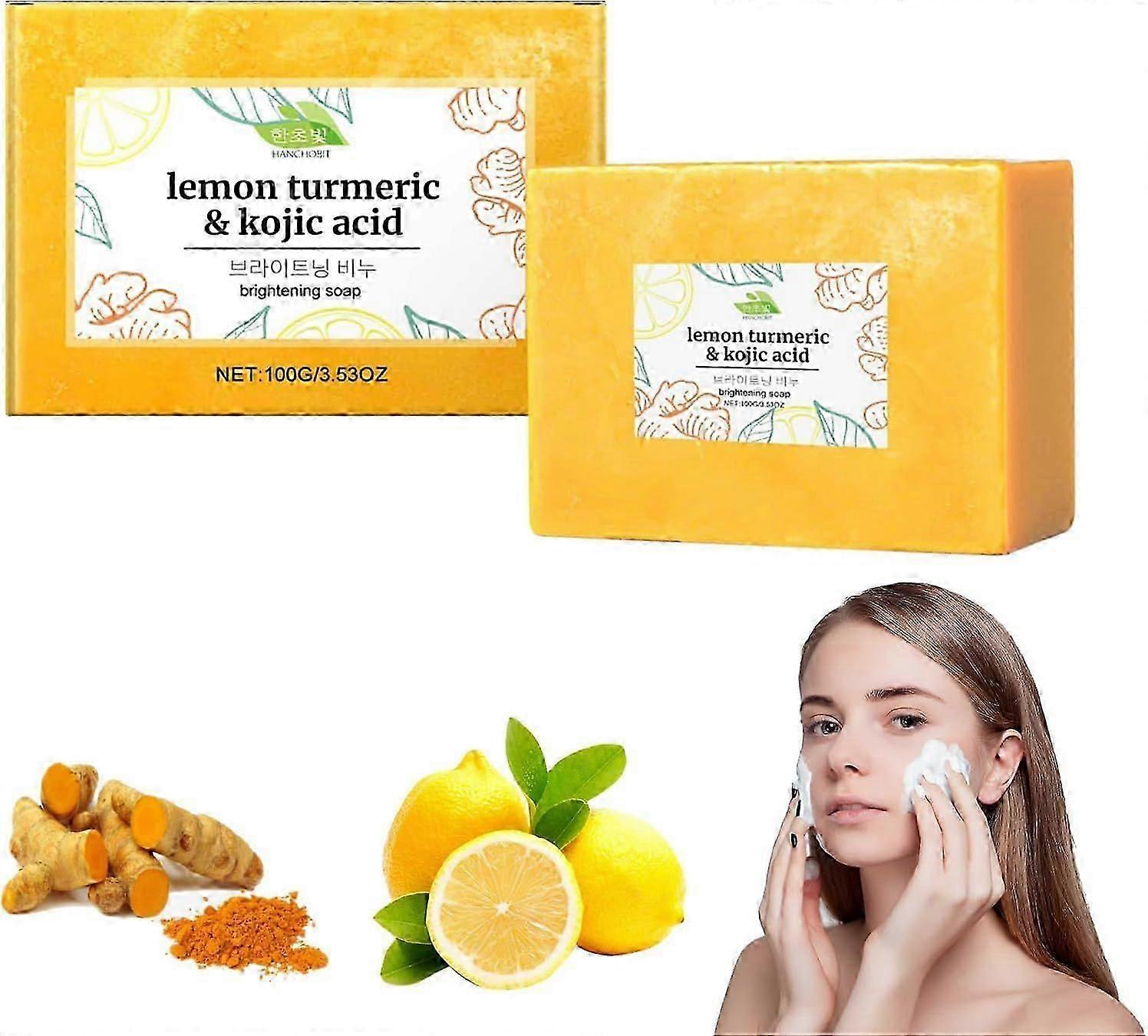 Scentric Glow Zitrone Kurkuma Seife, Zitrone Kurkuma & Kojisäure Aufhellende Seife, Zitrone Kurkuma Kojisäure Seife, Honey Glow Zitrone Kurkuma Seife Stück Fo