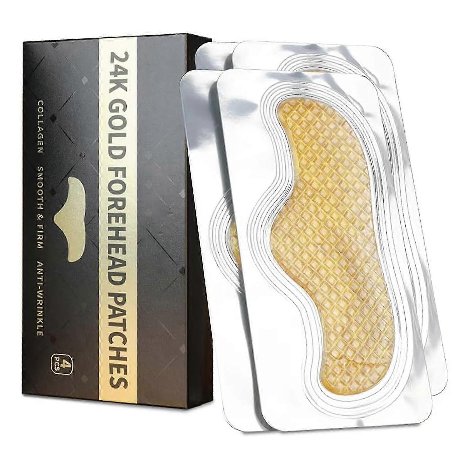 Patchs frontaux en or 24 carats, masque frontal au collagène, coussinets hydratants pour le front, bandes frontales de patchs de zone T