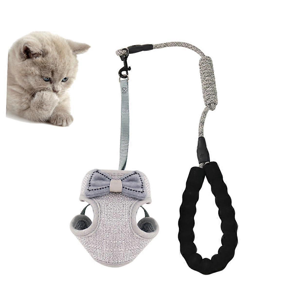 2.5 kg Adjustable Cat Harness with Bowknot Design, Breathable and Comfortable for Cats, Durable Materials for Safe Trips and Fashionable Look