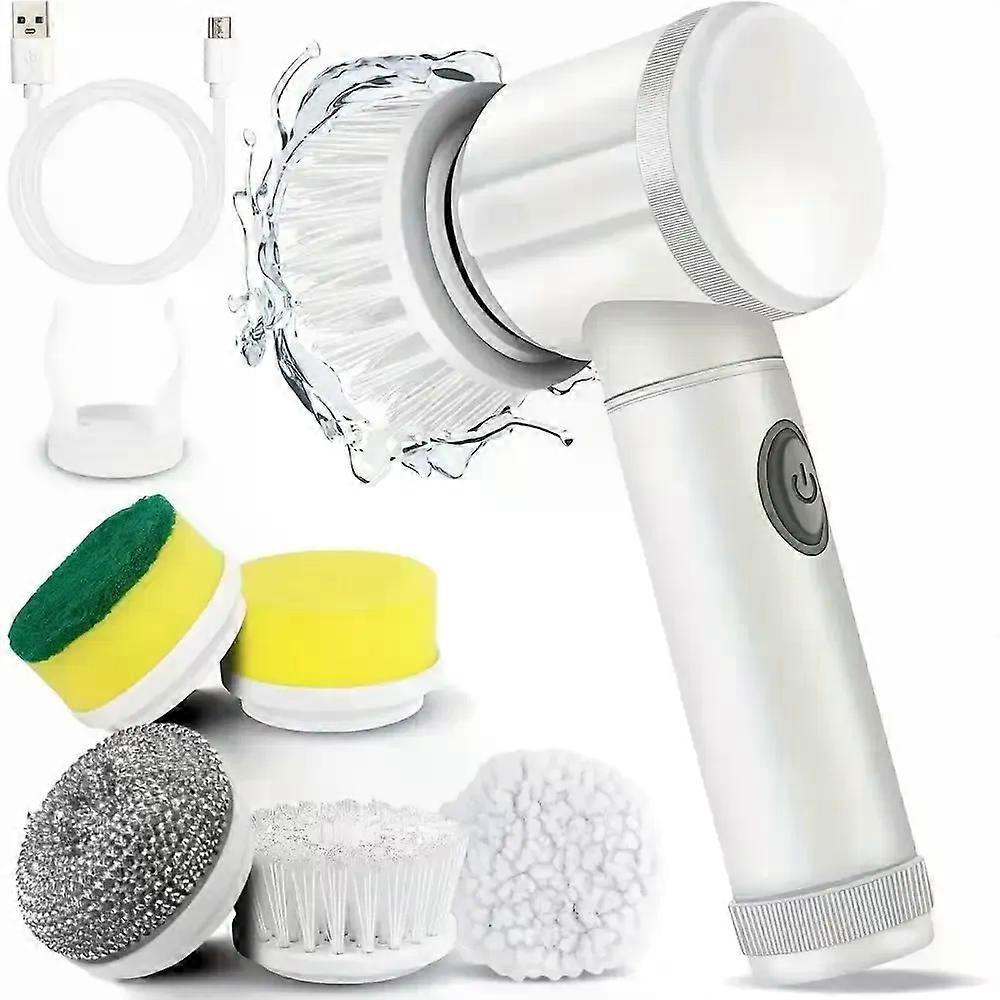Stand Five in One Multifunctional Electric Cleaning Brush for Bathroom Washing and Kitchen Cleaning Tools Essential household items