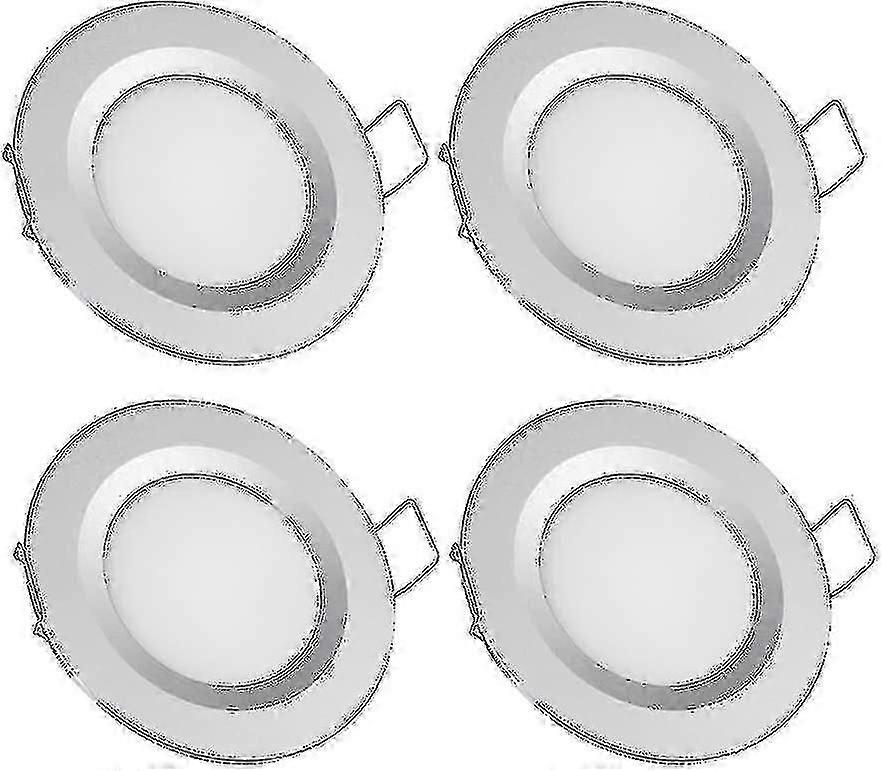 Plafonnier encastré à 4 LED 12 V pour camping-car et bateau, 3 W, 3 200 K, intensité variable, tout aluminium
