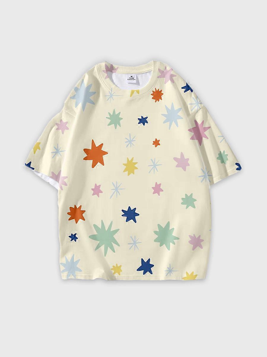 T-shirt round neck Pattern loose short sleeve JW774