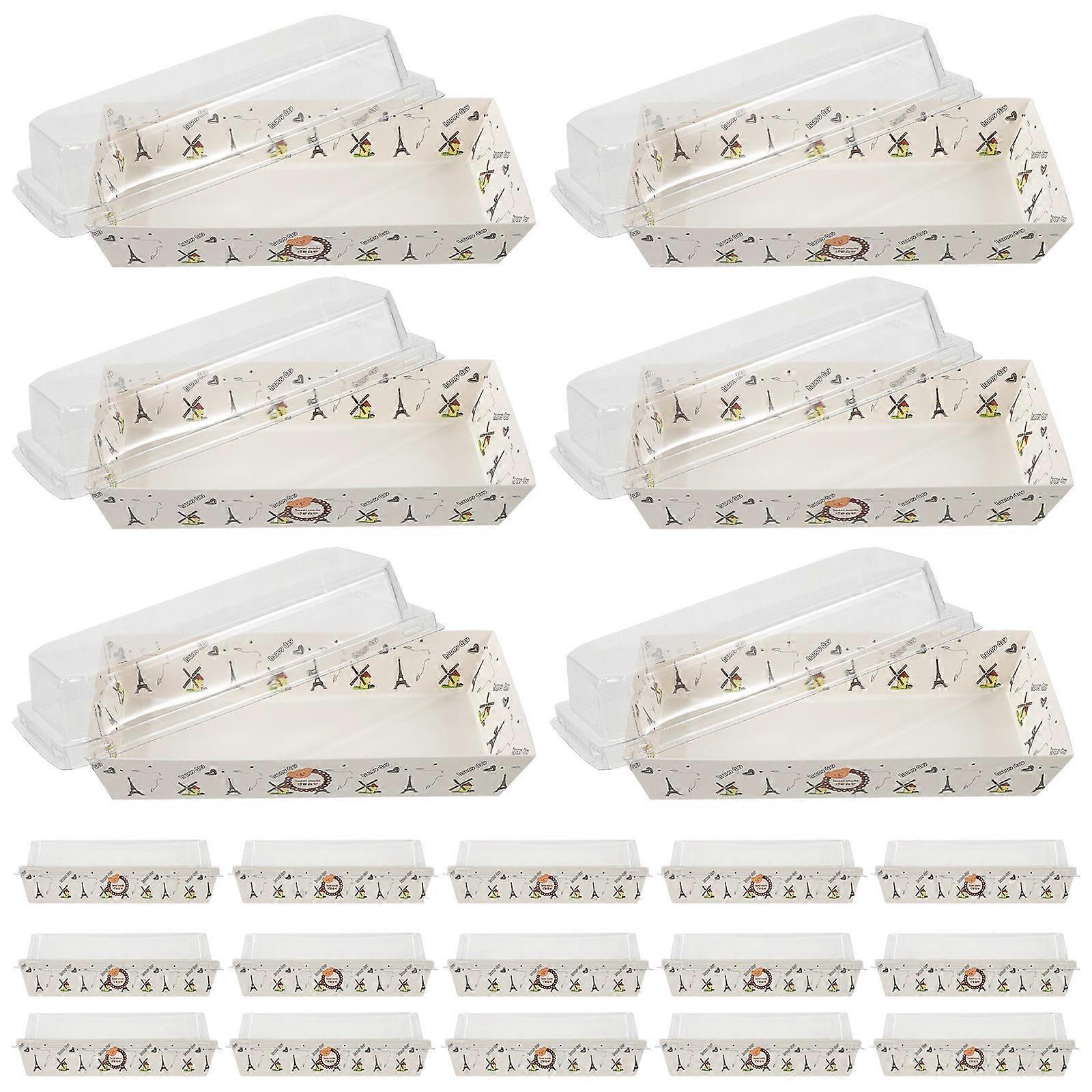 Swiss Roll Cake Box Packaging Lightweight Sushi Holder Personal Use 7.4×3.3×2.4in Display 100Pcs