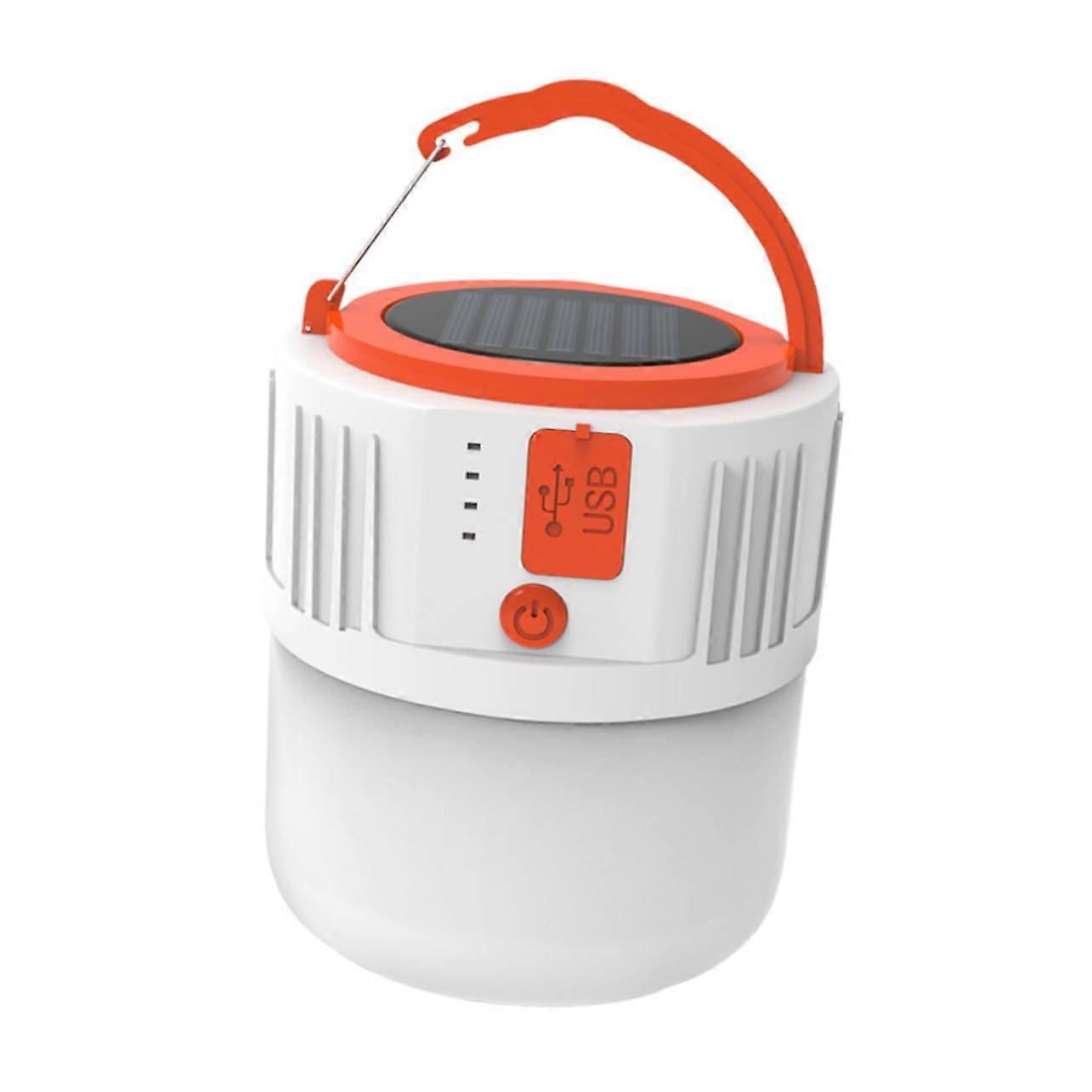 Solar-Powered Camping Lantern USB Rechargeable Tent Light with Emergency Lighting, Hanging Hook, Random Color Selection