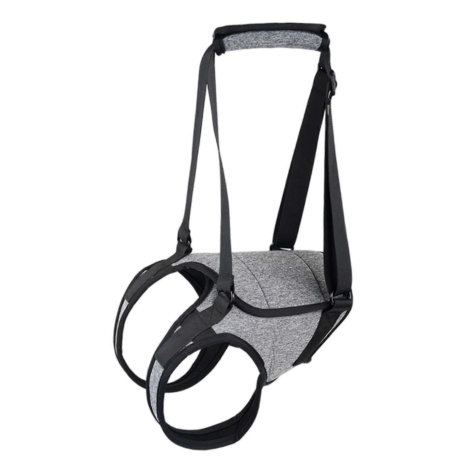 Dog Sling Lift Harness, Adjustable Soft Sling with Removable Handle, Ideal for Senior, Injured, Disabled Dogs, Medium Pallid Gray