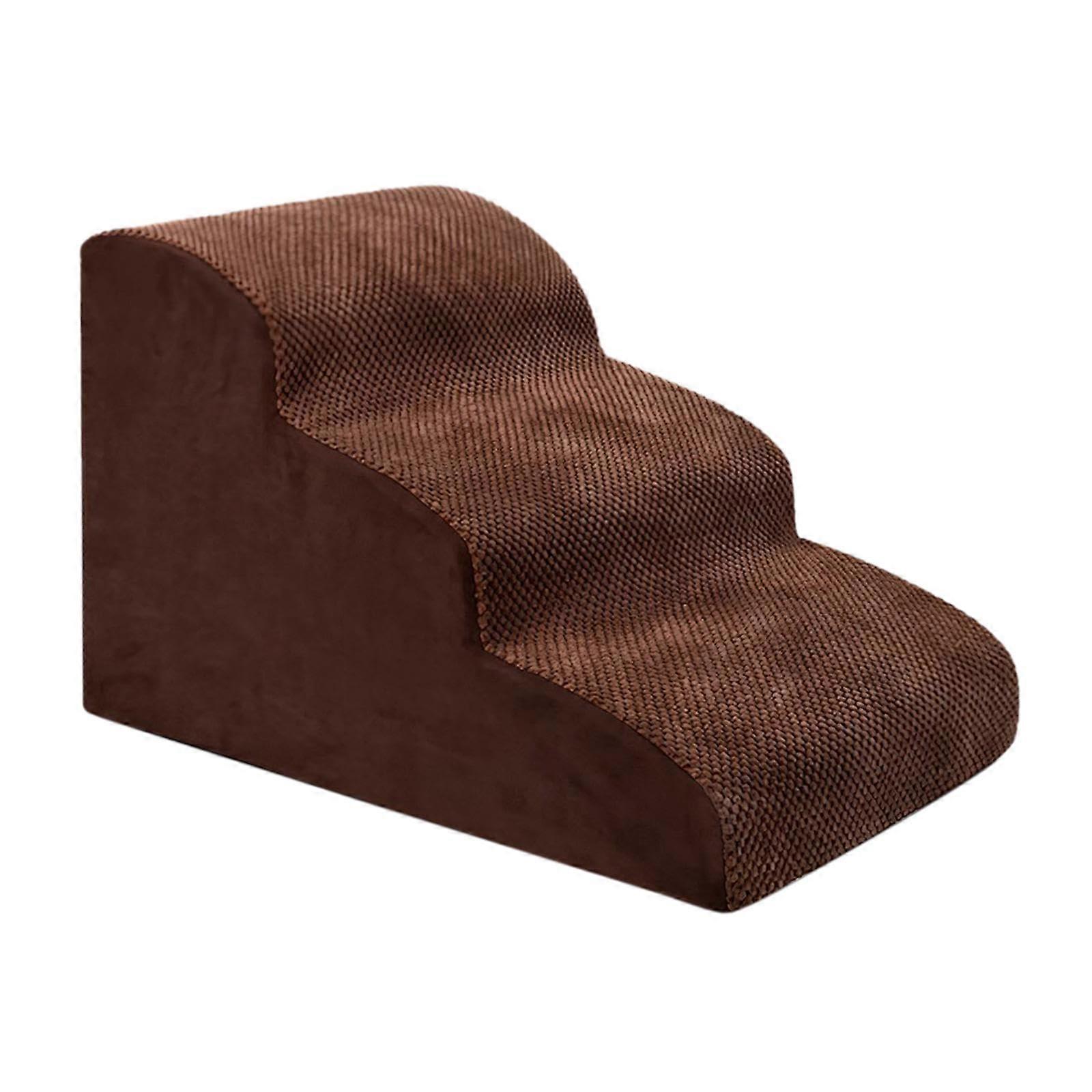 Cat Ramp and Dog Stairs with Non-Slip Platform, Pet Ladder for Car and Couch, Brown for Small and Large Animals