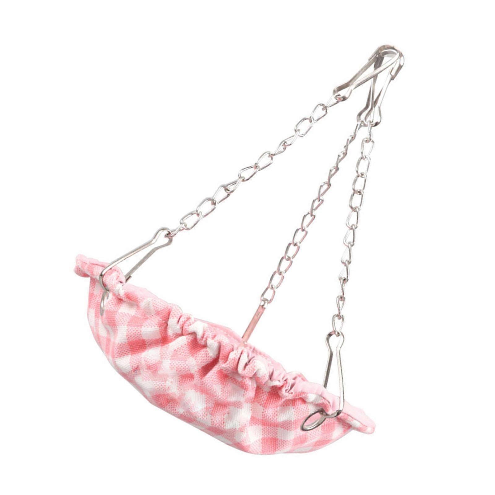 Waterproof Bird Bed with Adjustable Chain,Hanging Bird Nest for Cage, Small Size Bird Hammock Bird Huts for Conures Pink