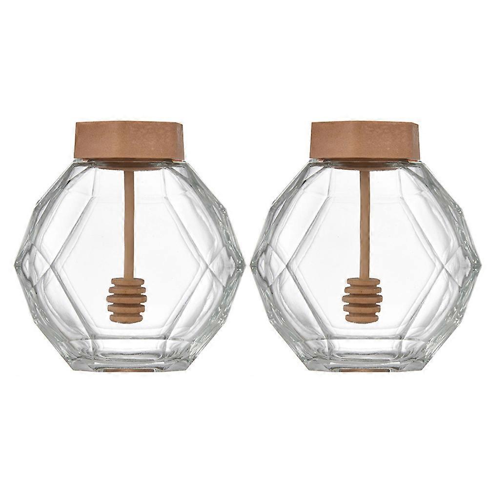 Glas Honeypot Vorratsbehälter für Trockenfrüchte oder Honig 2 Stück transparent