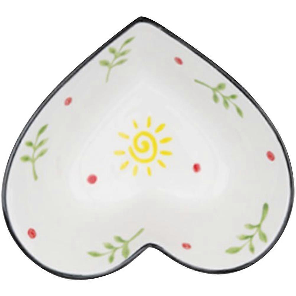 Keramik-Snackschale für Obstdessert mit herzförmigem Tablett 1 Set Servierplatte