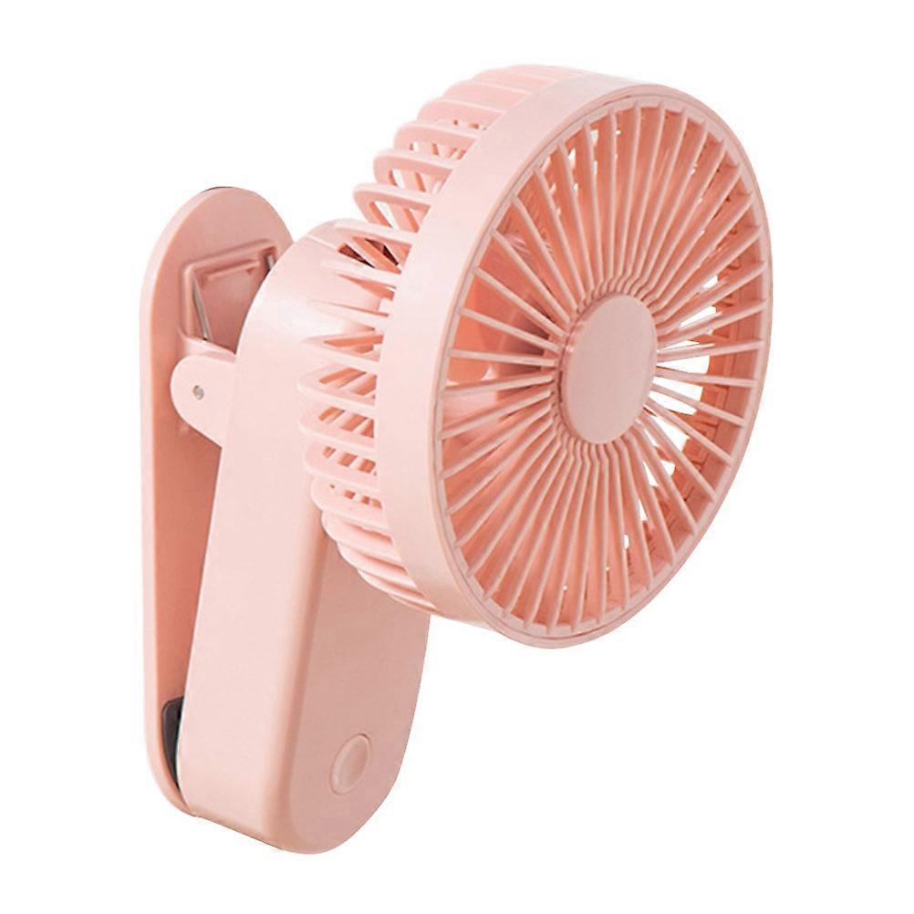 Portable USB Handheld Fan with Magnetic Clip, Lightweight Mini Summer Fan for Outdoor, Travel and Home Use, Quiet Operation, Pink