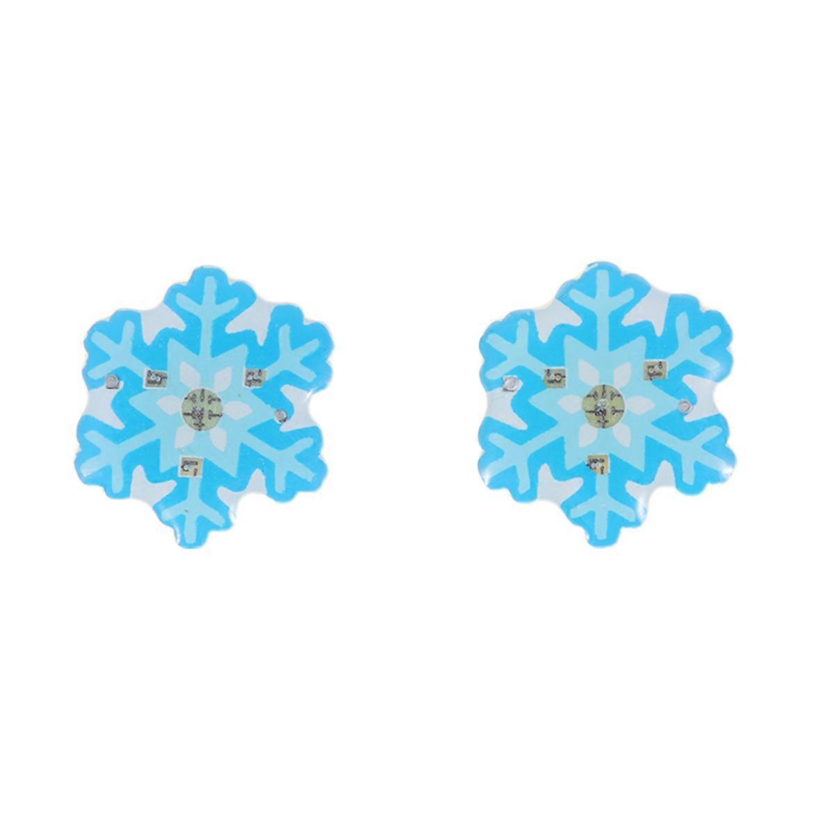 Winter Holiday Decorations Led Glowing Brooches Snowflake Shape Christmas Party Accessories 25Pcs