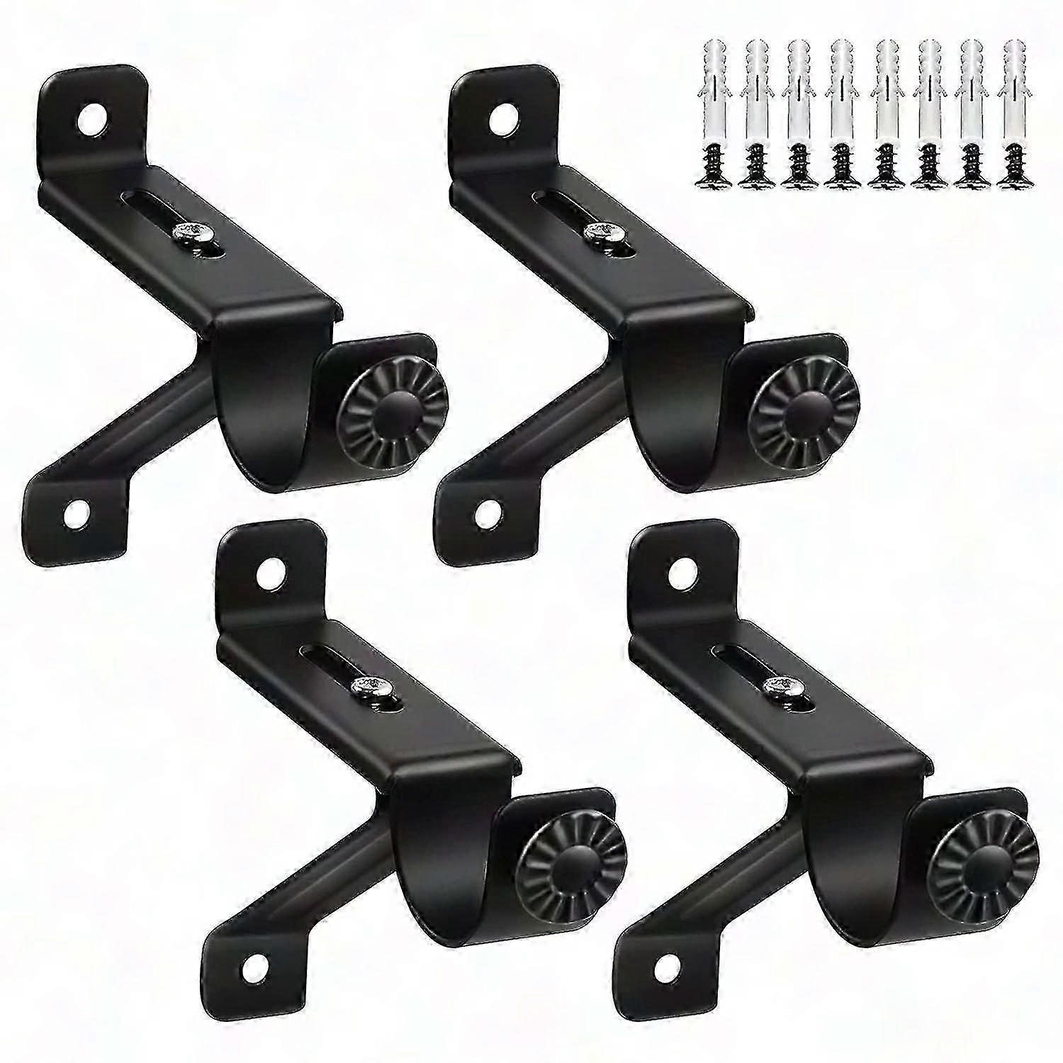 Heavy Duty Adjustable Curtain Rod Brackets Wall Mount Hooks for Drapery