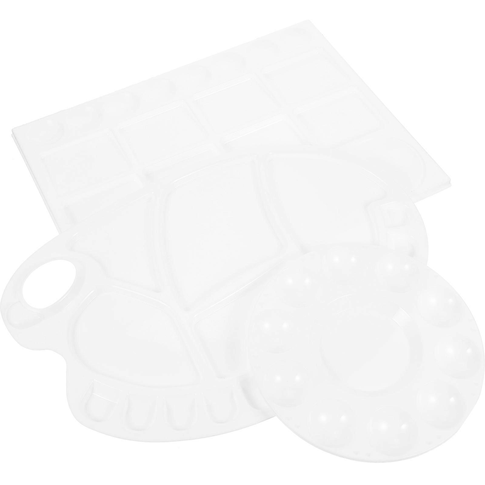 White Plastic Art Organizer Trays for Kids 3pcs Arts and Crafts Paint Mixing Trays