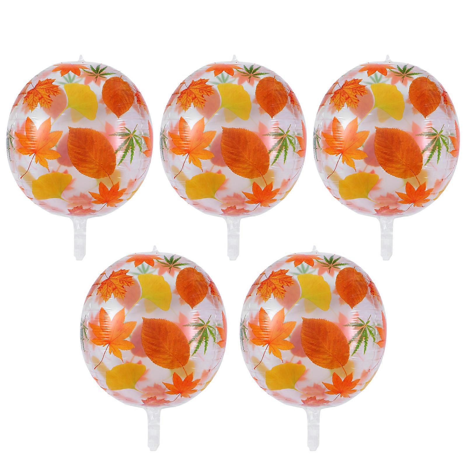 Aluminium Foil Balloons with Maple Leaf Design for Party Decor 5pcs