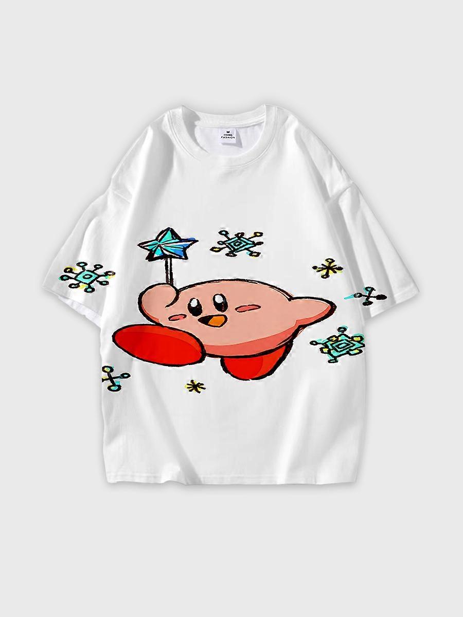 T-shirt round neck Cartoon Pattern loose short sleeve D2949