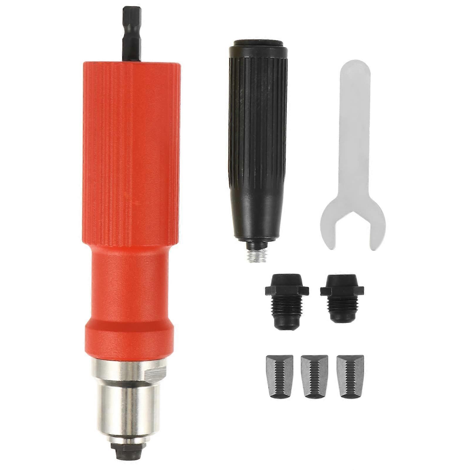 Rivet Gun Cordless Drill Electric Screwdriver Tiller Nut Kit Adjustable Riveting Machine Bolt ABS Red