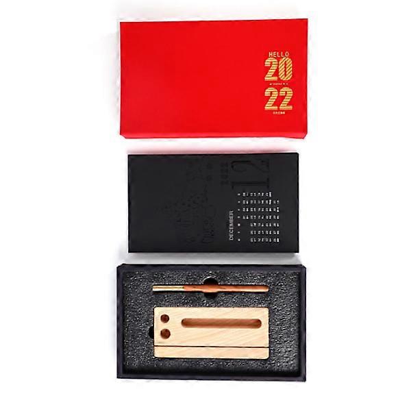 2022 exclusive calendar, creative wood-based paper-cut calendar (package one (with pen))