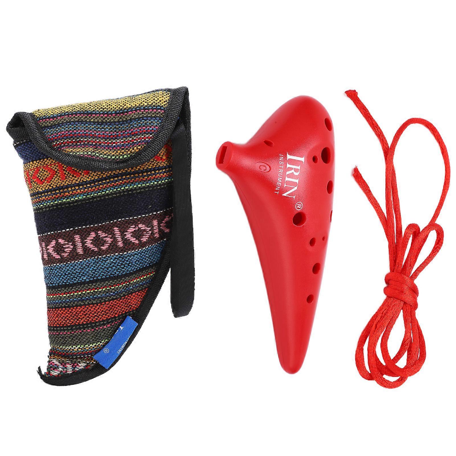 Ocarina ABS C Tune 12 Hole Musical Instrument for Adults Children Professional LearnersRed