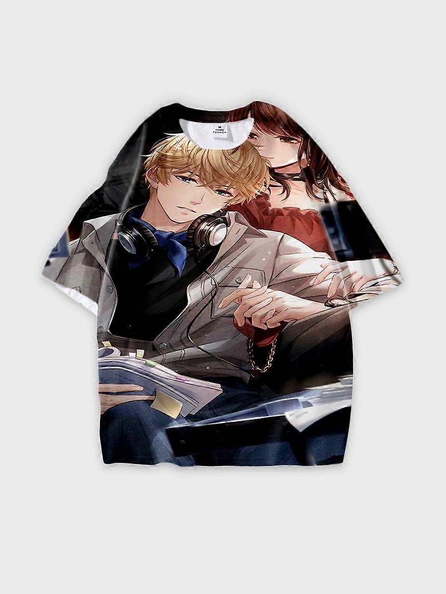 T-shirt round neck Role Pattern loose short sleeve E1738