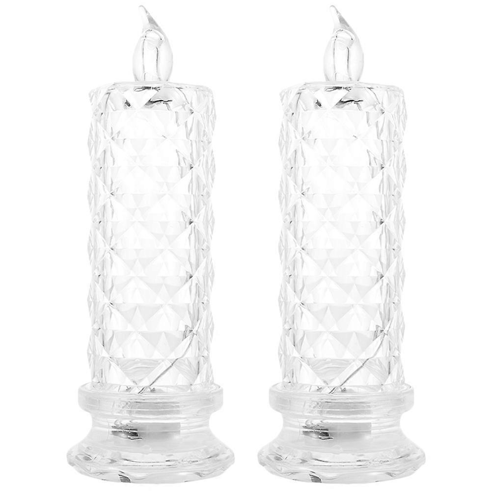LED-Flackernde Kerzen 2Pcs transparentes Design, geeignet für Veranstaltungen wie Hochzeiten und Geburtstagsfeiern mit einzigartigem Lichteffekt