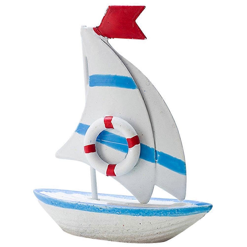 Mediterranean Style Sailboat Model Decorative Boat for DIY Density Board 7 Inch
