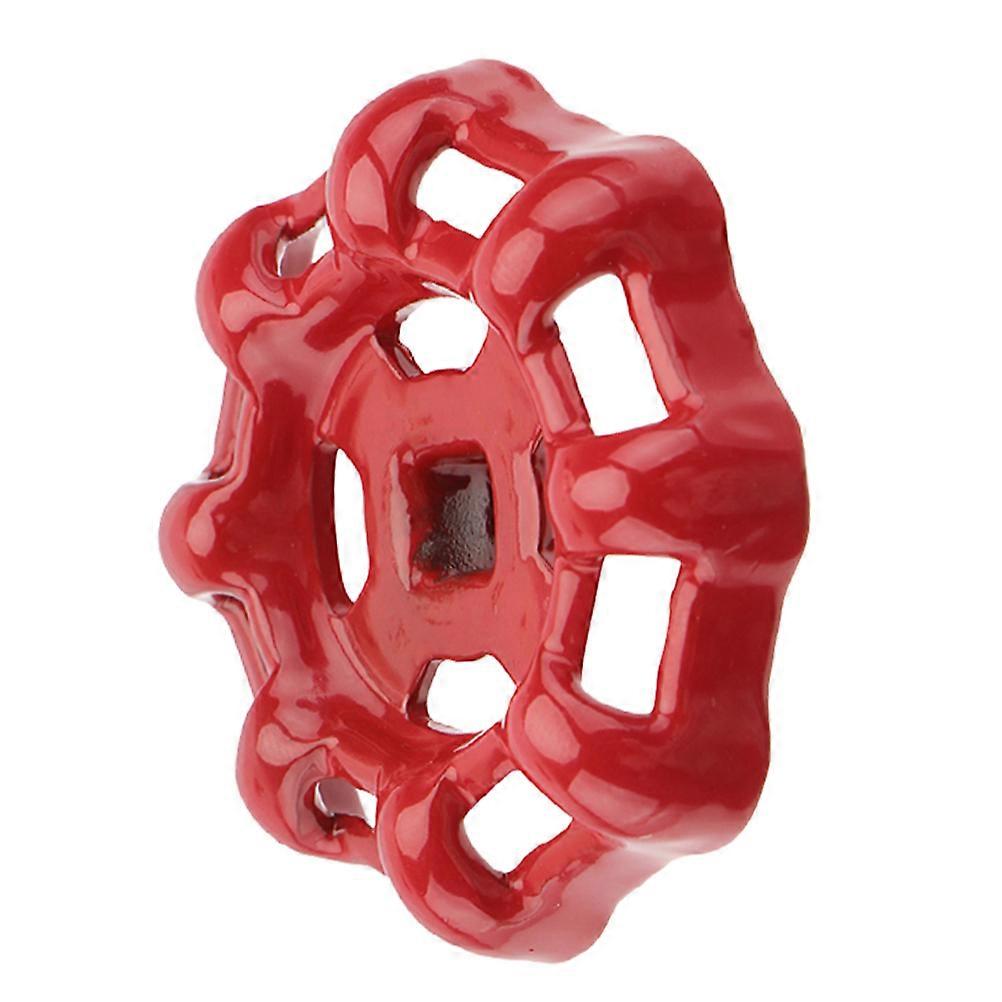 Durable Cast Iron Valve Handle for Home Use with Ergonomic Red Design Fits Various Valves 2.5 Inch Diameter