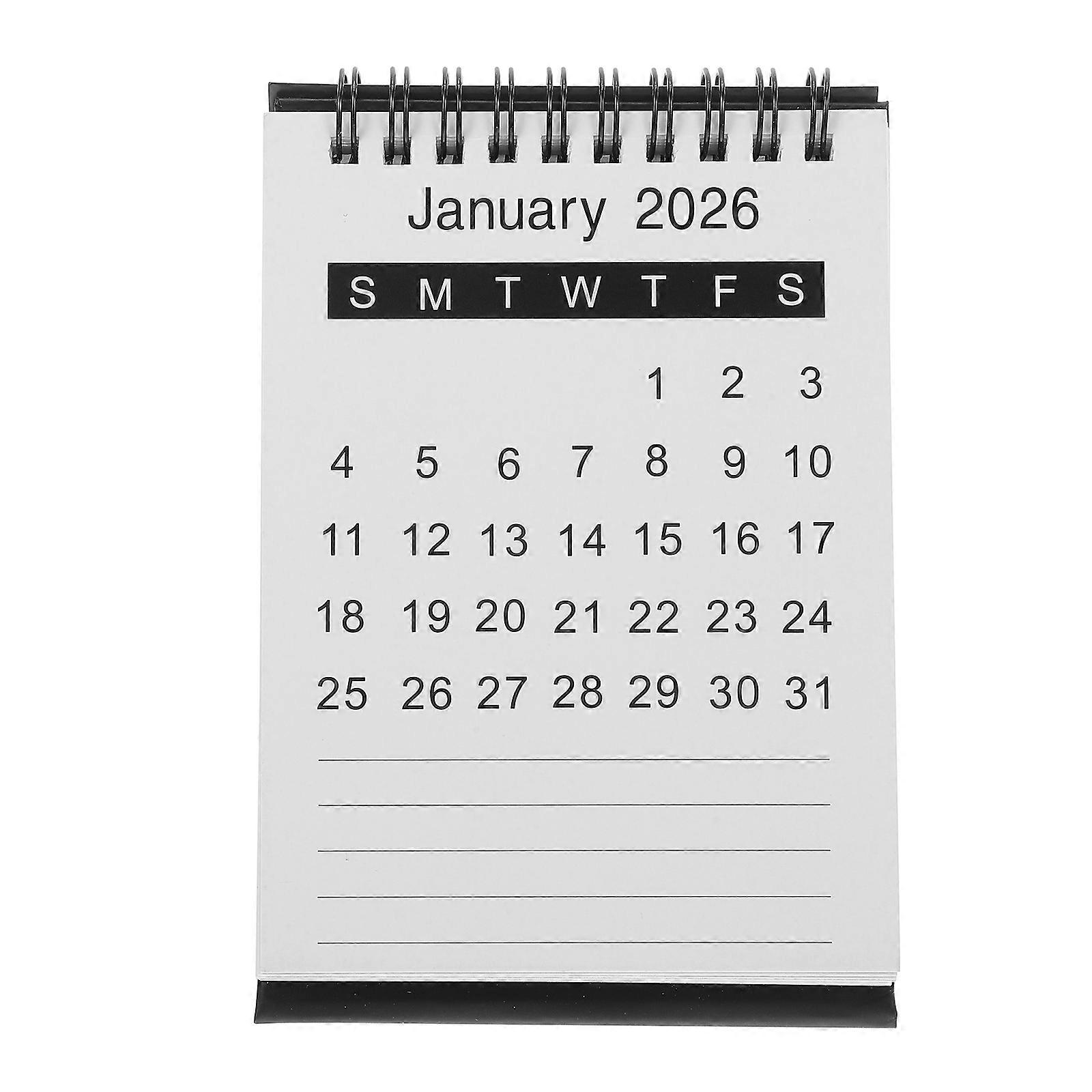 Compact Mini Desk Calendar with Flip Stand Yearly Planner with Memo Section for Home, School, and Office Use, Smooth Writing Surface, Stylish Design