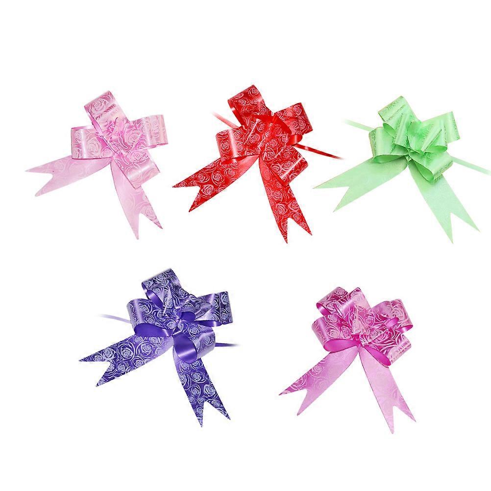 Beautiful Plastic Pull Bows for Gift Wrapping and Wedding Decoration Assorted Color 100 Pieces