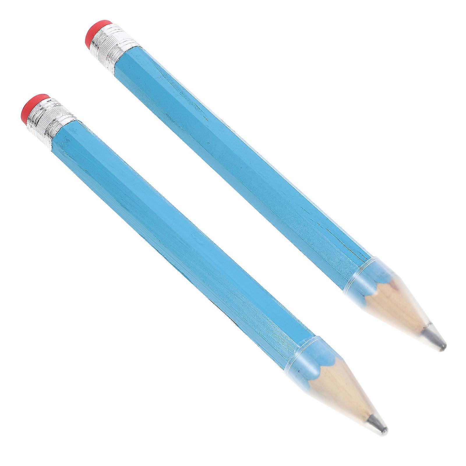 Blue Plastic Pencils with Large Eraser for Writing Activities 35cm