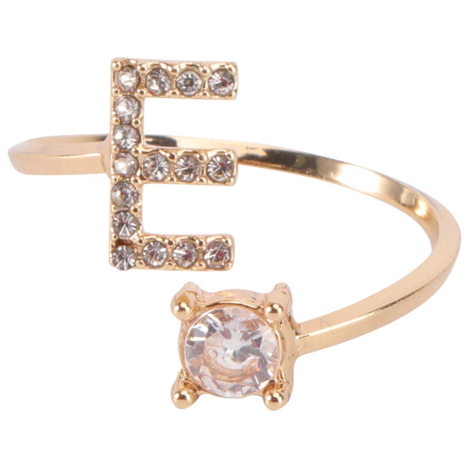 Stylish Open Ring with Rhinestone and Alloy Material for Fashionable Decoration Golden Size Fits Most
