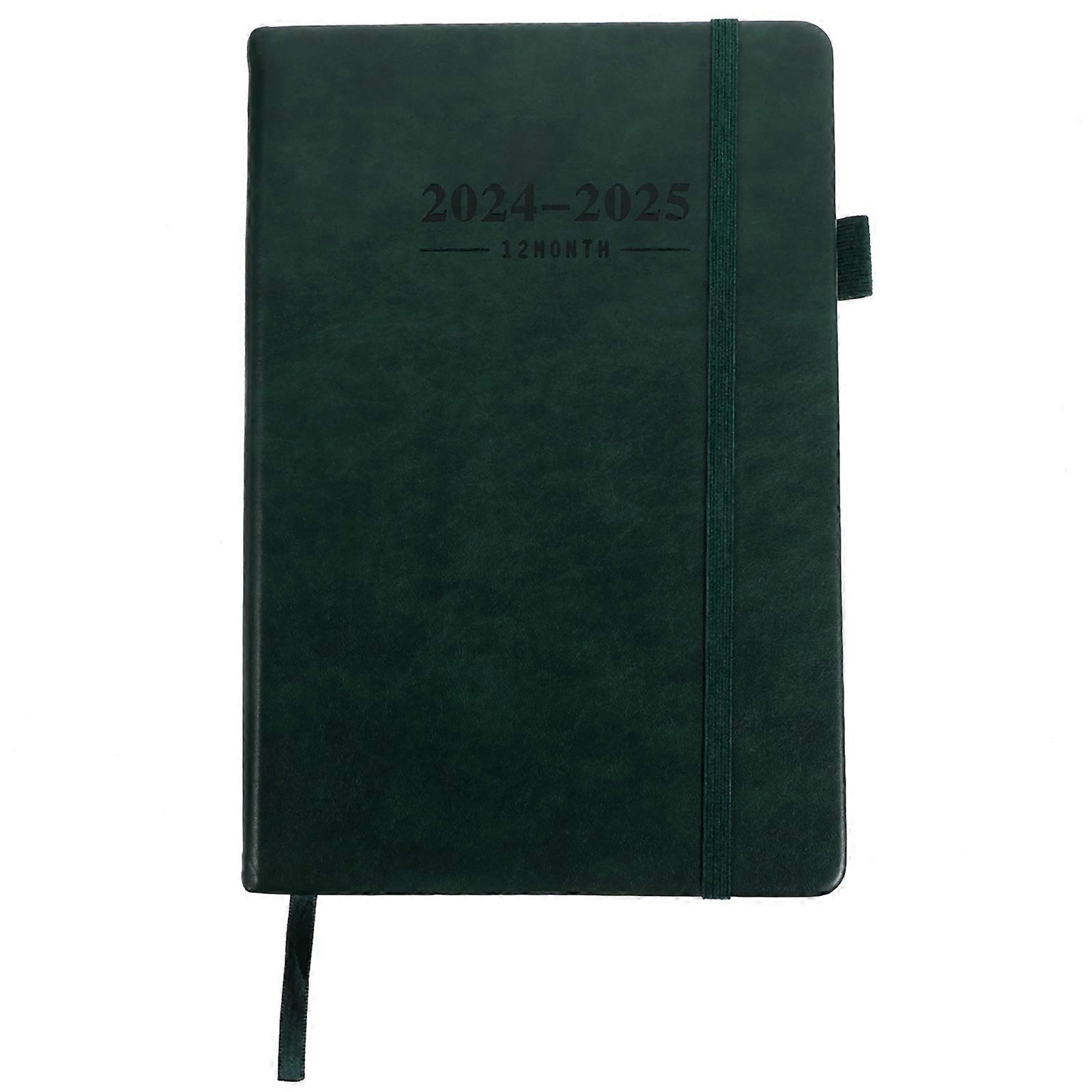 Portable Daily Planner Notebook with PU Cover for Writing Green Lightweight Size