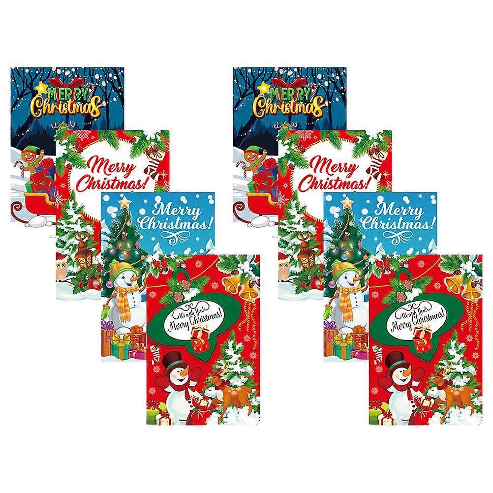 Christmas Stickers 8Pcs Decorative Labels For Friends Family Members Guests Assorted Color