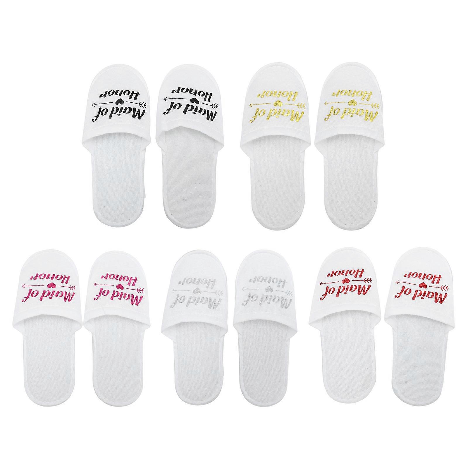Disposable Indoor Slippers Pack Of 10 Pairs Assorted Color For Wedding Events And Pajama Parties Small And Lightweight