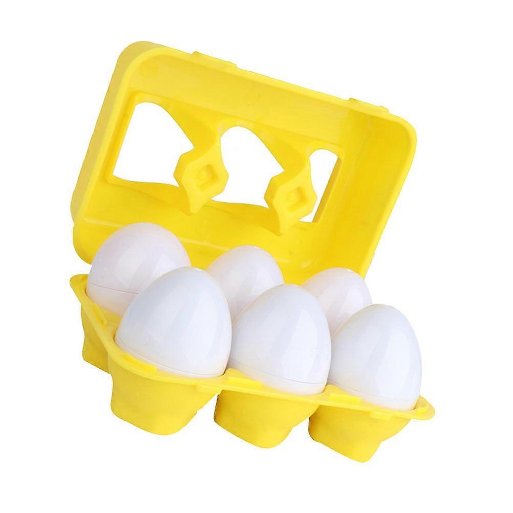 Hemoton 6pcs Easter Egg Toys for Easter Recognition Matching Play Random AB