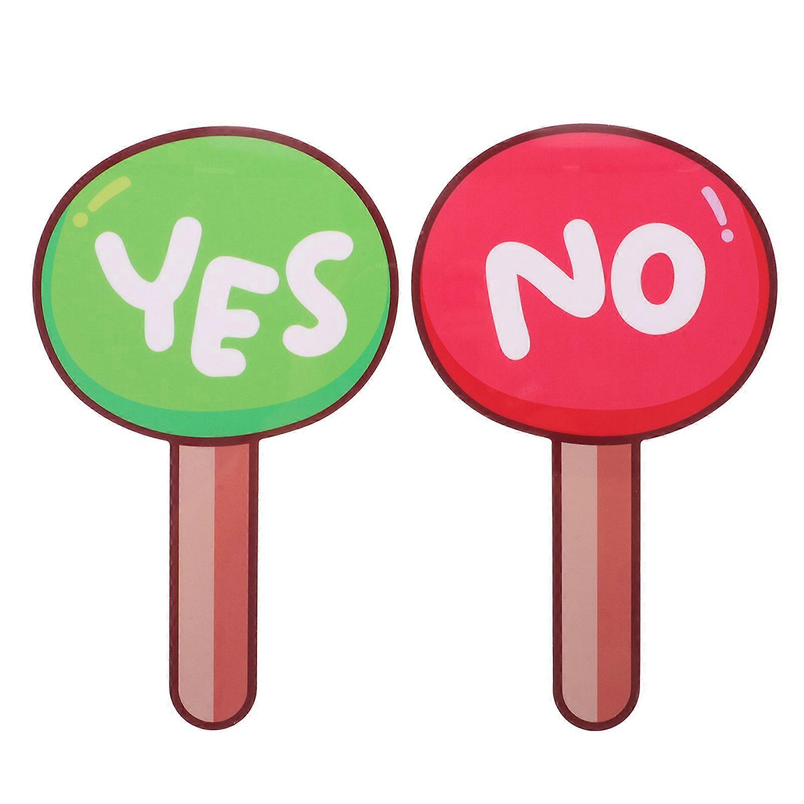 Reusable PVC Yes No Paddle Voting Board for Teachers, Double Sided Classroom Teaching Aid for Voting and Interactive Activities, 2PCS Set