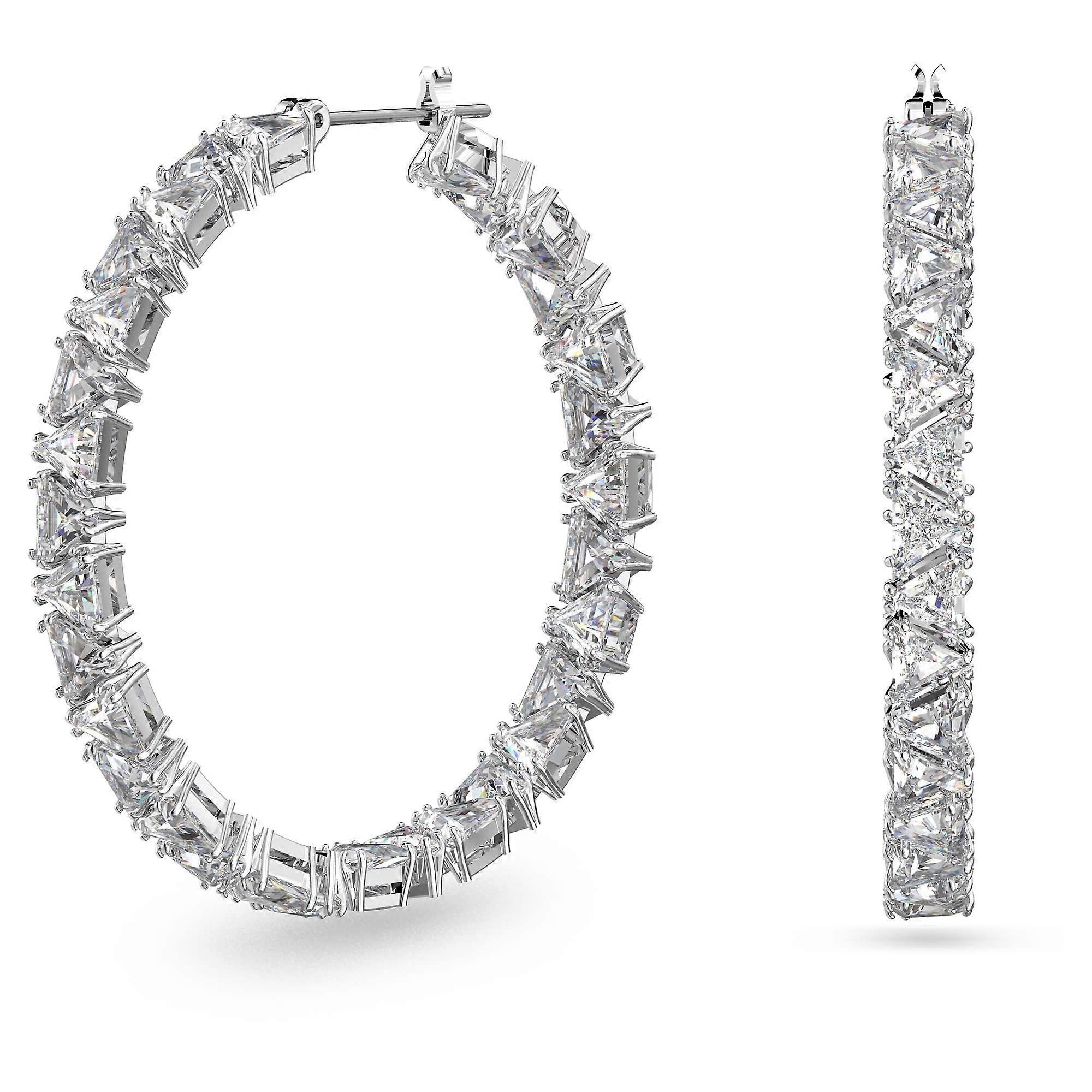 Matrix interlocking crystal stud earrings White