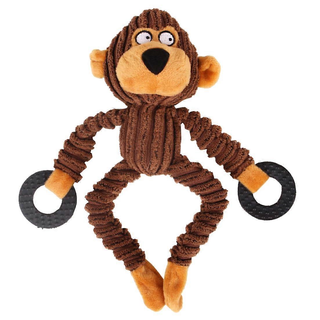 Large Plush Dog Toy with Long Arms Legs and Squeakers Monkey Shaped Chew Toy for Puppies