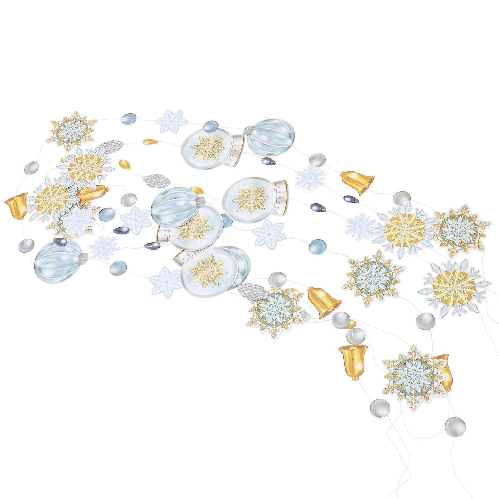 Christmas Hanging Decorations 4Pcs Paper Snowflakes Decoration Garland Bright Colors Home Decoration Snowflake Style