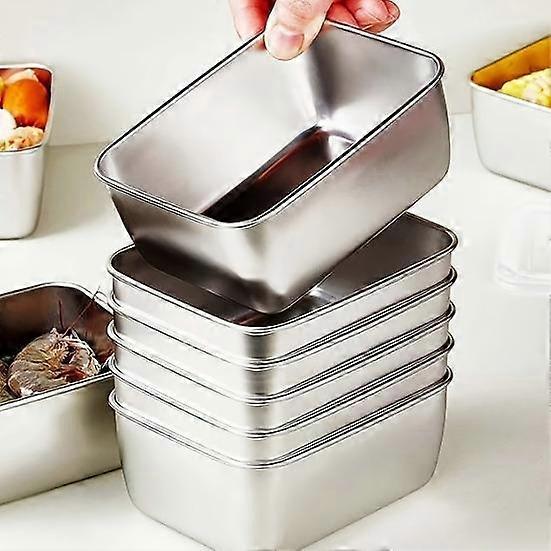 5Pcs Food Storage Containers Set Lunch Box Stainless Steel Stackable Snack Containers