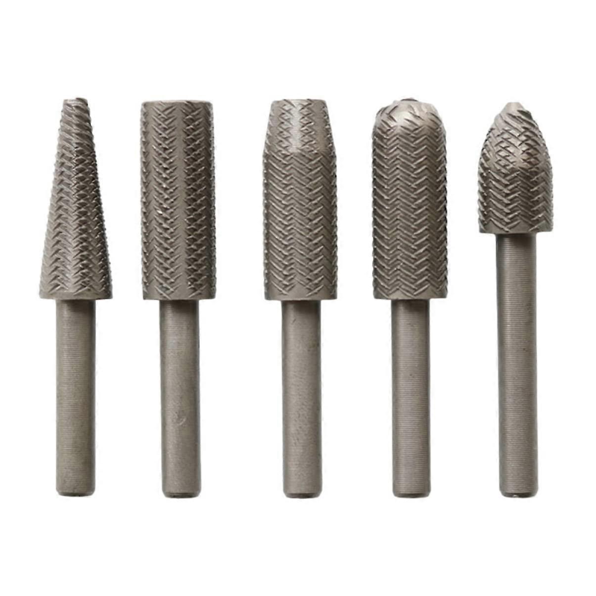 1 Set Rotary File Tool Embossed File Energy Knife Head Rotate Drilling Steel 6X1.1X1.1cm Silver