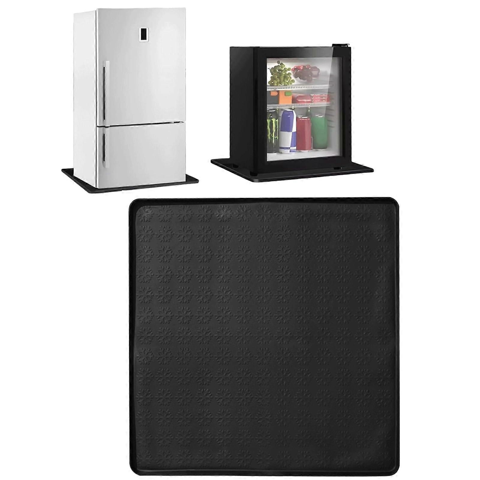 U296-1 Refrigerator Silicone Mat 60x60 cm, Soft Floor Protection for Dryer, Mini Fridge, Wine Cooler with 2.3 cm Raised Edges