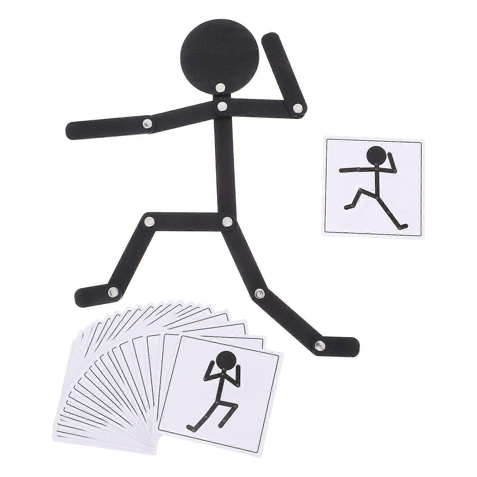 Wooden Figure Puzzle with Double Sided Cards for Early Learning, Cognitive Development, and Family Bonding Activities