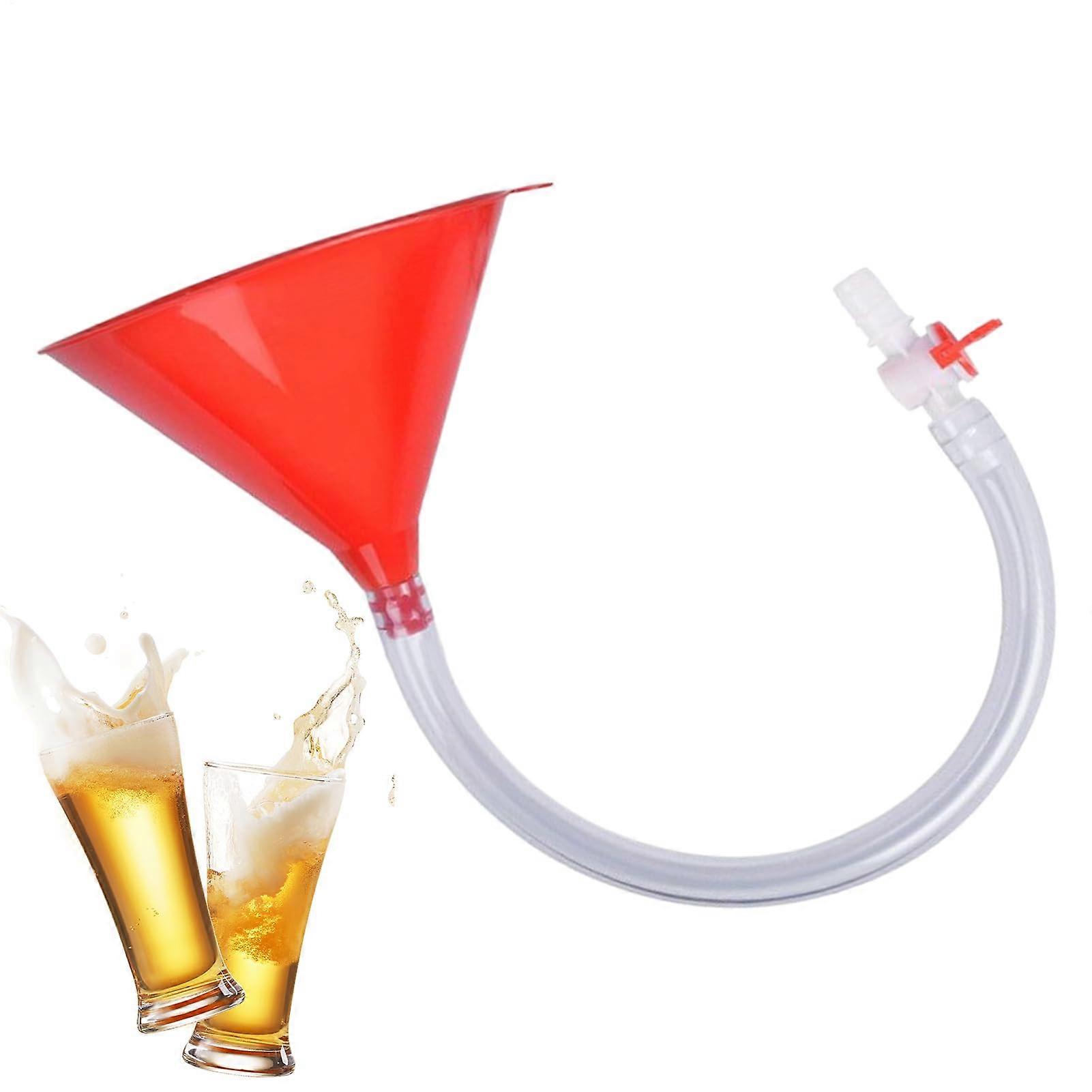 Beer Funnel with Sealing Valve, Leak-Proof Drinking Hose for Group Activities, 20.4x16.5cm Durable Easy-Pour Design